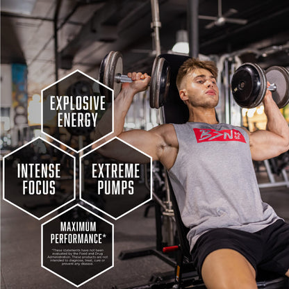 N.O. Xplode Pre-Workout Supplement with Creatine, Beta-Alanine, and Energy, Blue Raz, 60 Servings