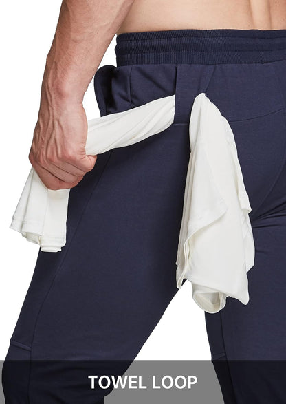 Men'S Jogger Sweatpants Tapered Workout Pants Slim Fit Mens Gym Jogger Pants with Zipper Pockets
