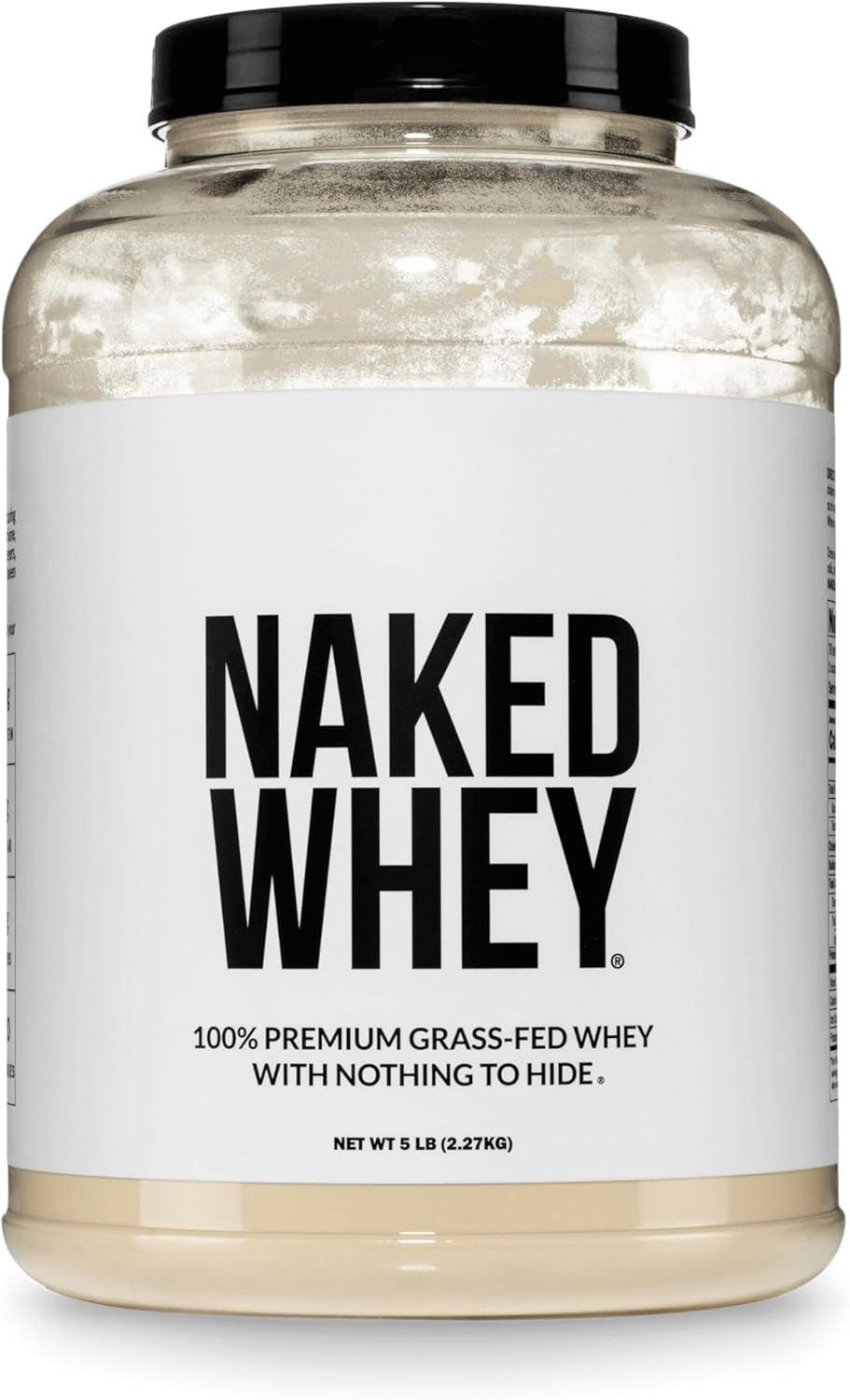 Whey 5LB 100% Grass Fed Unflavored Whey Protein Powder - Only 1 Ingredient, NSF Certified, Undenatured, Gluten Free, Soy Free, Promote Muscle Growth and Recovery - 76 Servings