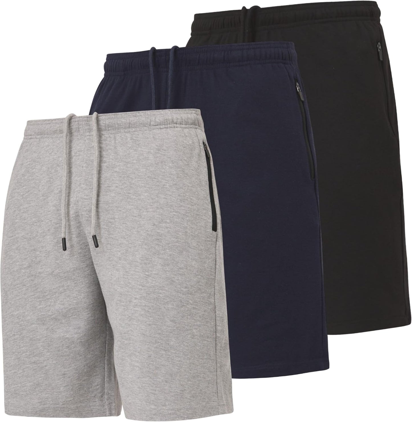 3 Pack Mens Shorts Casual Men'S Athletic Short Workout Gym Shorts for Men with Zipper Pockets, Small - 5X