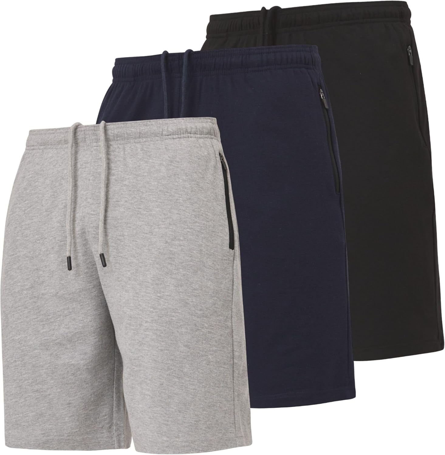 3 Pack Mens Shorts Casual Men'S Athletic Short Workout Gym Shorts for Men with Zipper Pockets, Small - 5X