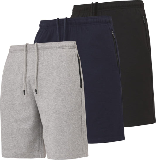 3 Pack Mens Shorts Casual Men'S Athletic Short Workout Gym Shorts for Men with Zipper Pockets, Small - 5X