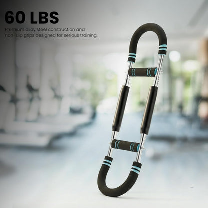Arm Twister Trainer & Chest Expander for Men and Women, Adjustable Power Twister Bar with Dual Spring Resistance (60–100 Lb), Upper Body Strength Equipment for for Home Gym Workouts