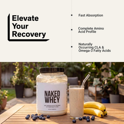Whey 2LB 100% Grass Fed Whey Protein Powder - Only 1 Ingredient, Unflavored Whey Protein, NSF Certified, Undenatured, Gluten Free, Soy Free, No Gmos, No Preservatives