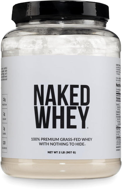 Whey 2LB 100% Grass Fed Whey Protein Powder - Only 1 Ingredient, Unflavored Whey Protein, NSF Certified, Undenatured, Gluten Free, Soy Free, No Gmos, No Preservatives