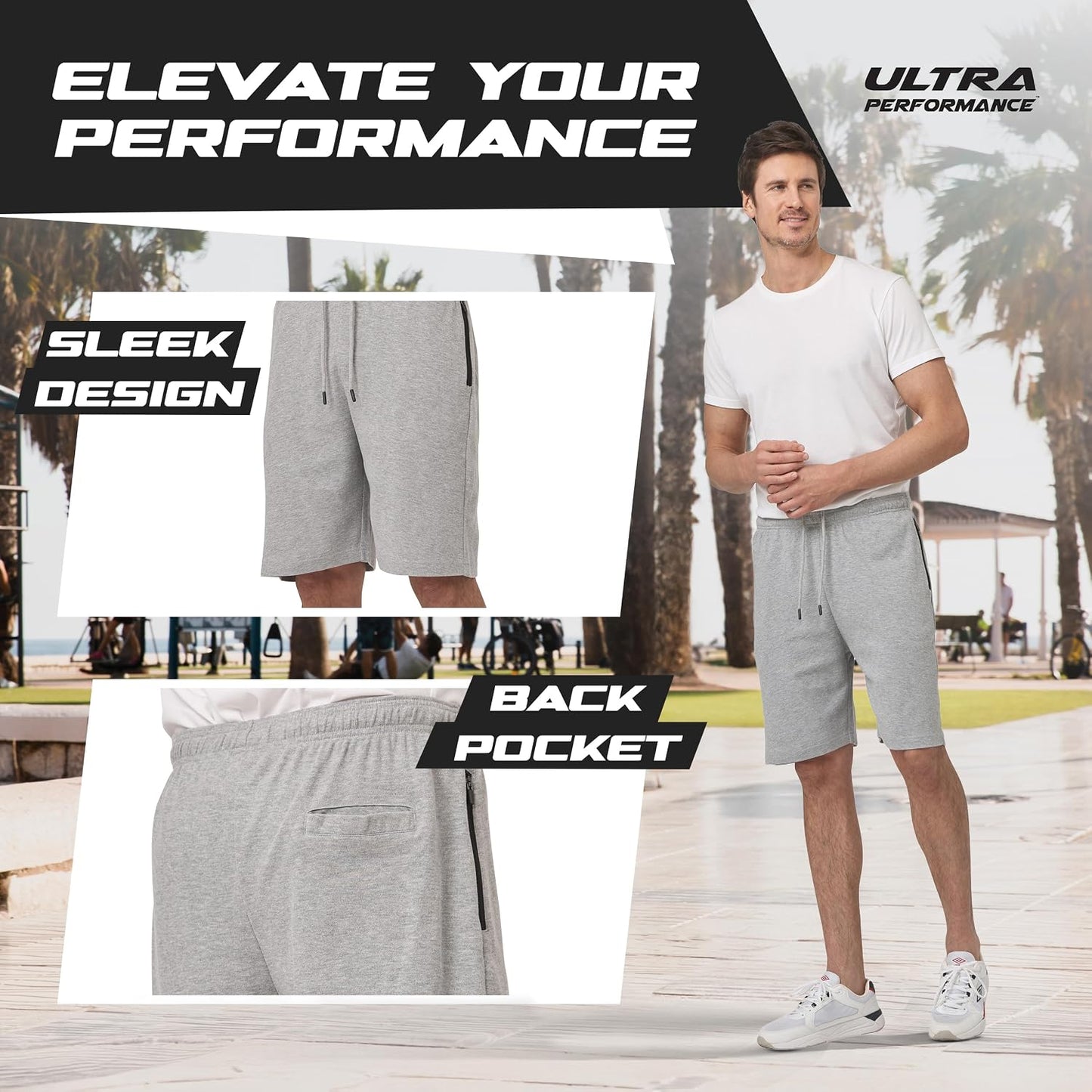 3 Pack Mens Shorts Casual Men'S Athletic Short Workout Gym Shorts for Men with Zipper Pockets, Small - 5X