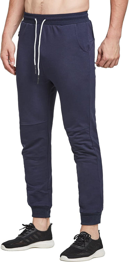 Men'S Jogger Sweatpants Tapered Workout Pants Slim Fit Mens Gym Jogger Pants with Zipper Pockets