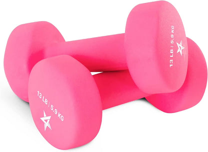 Neoprene Coated Dumbbells Hand Weight Sets of 2, Arm Weights for Women - Multiple Weight Options with 15 Colors - Vivid Dark Blue 12LBS