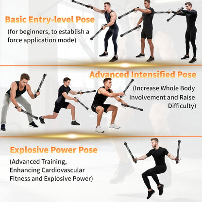 Ropeless Battle Ropes for Home Gym-Portable Cordless Training Rope Fitness Equipment for Men&Women,Weighted Workout Gear for Upper Body Cardio,Low-Impact Exercise Ropes for Small Spaces (Black)
