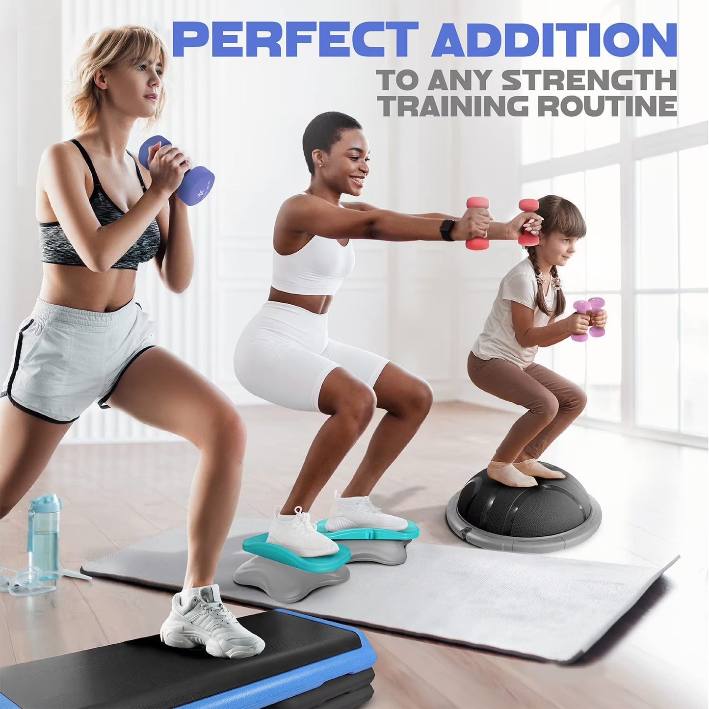 Neoprene Coated Dumbbells Hand Weight Sets of 2, Arm Weights for Women - Multiple Weight Options with 15 Colors - Vivid Dark Blue 12LBS