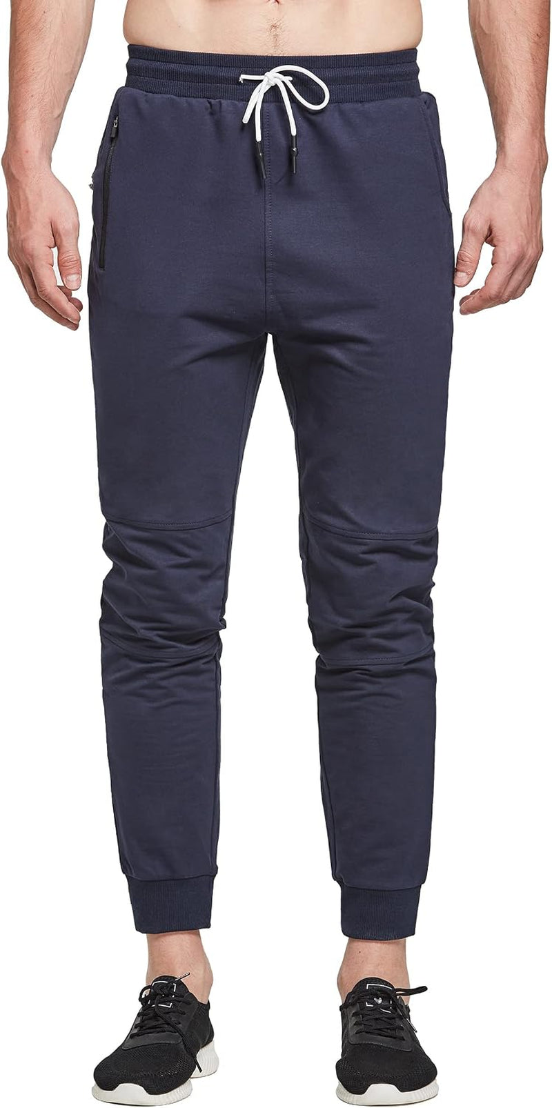 Men'S Jogger Sweatpants Tapered Workout Pants Slim Fit Mens Gym Jogger Pants with Zipper Pockets